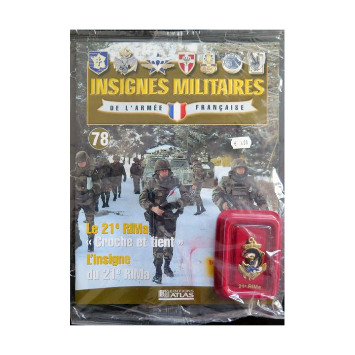21° RIMA : insigne métallique du 21° régiment d'infanterie de marine réalisé par Arthus Bertrand pour les Editions Atlas