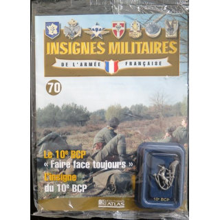 10° BCP : insigne métallique du 10° bataillon de chasseurs à pieds fabriqué par Arthus Bertrand pour les éditions Atlas