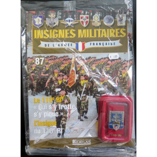 110° RI : insigne métallique du 110° régiment d''infanterie fabriqué par Arthus Bertrand pour les éditions Atlas