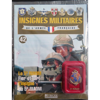 5° RIAOM : insigne métallique du 5° régiment Inter armes d'outre mer réalisé par Arthus Bertrand pour les Editions Atlas