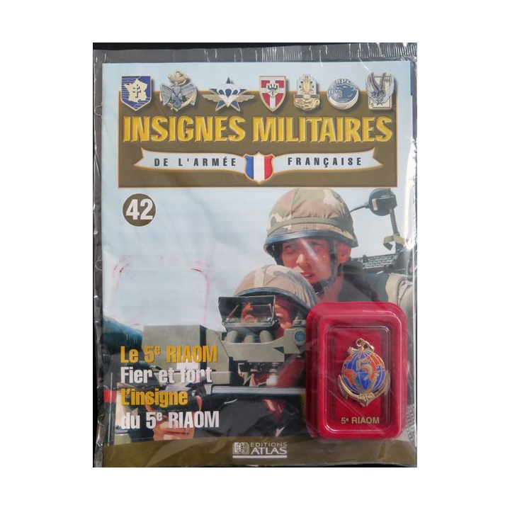 5° RIAOM : insigne métallique du 5° régiment Inter armes d'outre mer réalisé par Arthus Bertrand pour les Editions Atlas