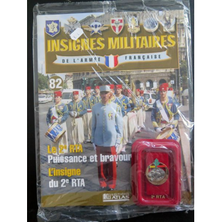 2° RTA : insigne métallique du 2° régiment de tirailleurs algériens réalisé par Arthus Bertrand pour les Editions Atlas