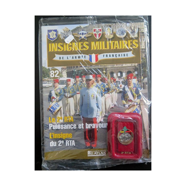 2° RTA : insigne métallique du 2° régiment de tirailleurs algériens réalisé par Arthus Bertrand pour les Editions Atlas