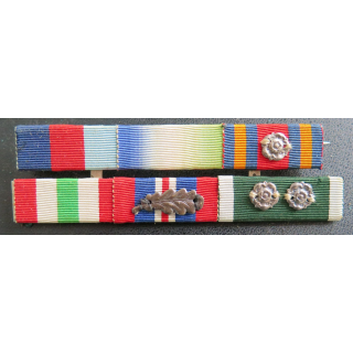 Barrette de décoration 3 rangées 2° Guerre et Algérie décousues