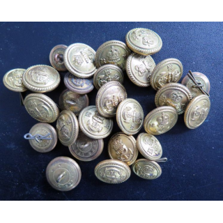 Lot de 27 boutons de la marine anglaise 1° Guerre mondiale sous Edouard VII