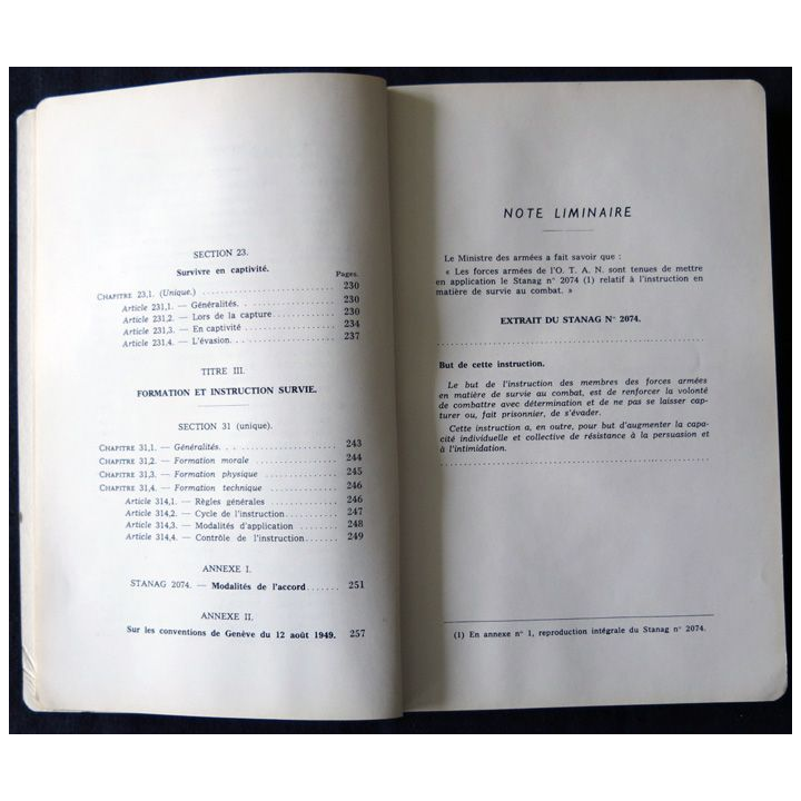 TTA 115 - Notice provisoire de survie au combat (ed 1966) Editions Charles Lavauzelle S.A