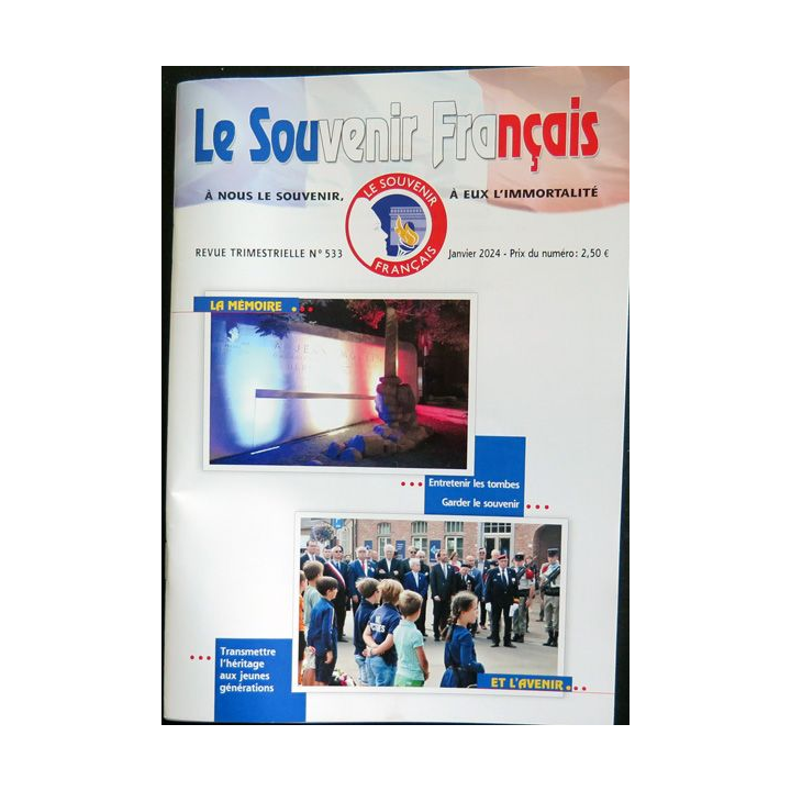 Le Souvenir Français N° 533 : bulletin Janvier 2024