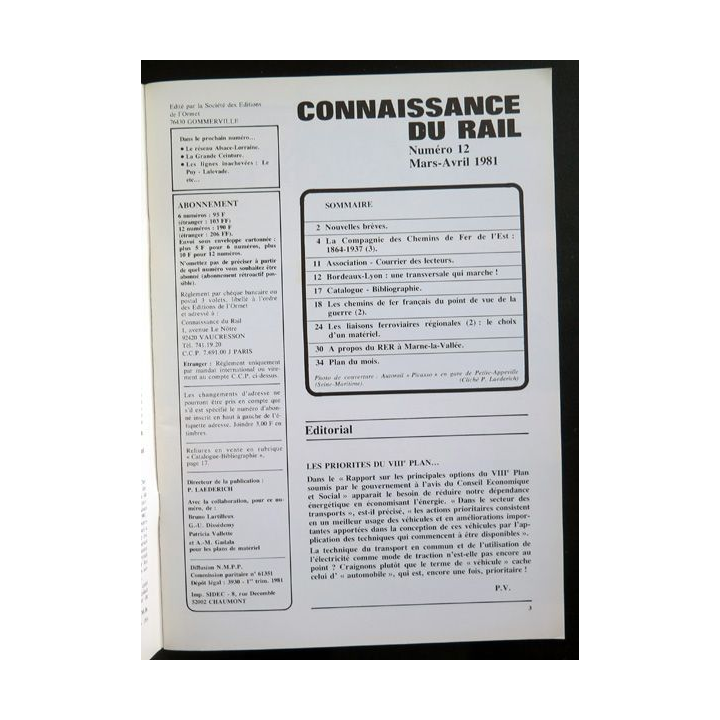 Connaissance du rail N° 12 Mars Avril 1981