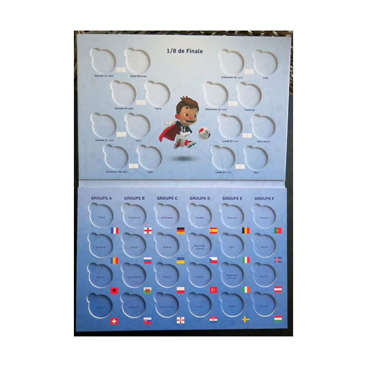 Livre collection médailles UEFA EURO 2016 FRANCE avec 1 médaille sur la couverture