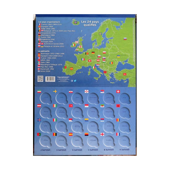 Livre collection médailles UEFA EURO 2016 FRANCE avec 1 médaille sur la couverture