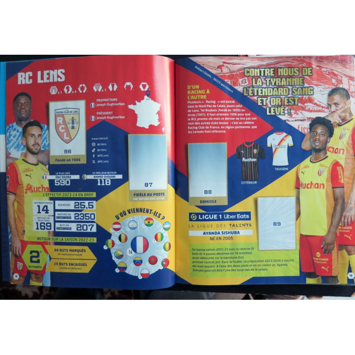 CATALOGUE FOOT 2024 la collection officielle des stickers Ligue 1 Uber Etats  vierge