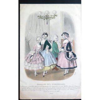 Gravure mode Magasin des demoiselles 26 x 16,7 cm