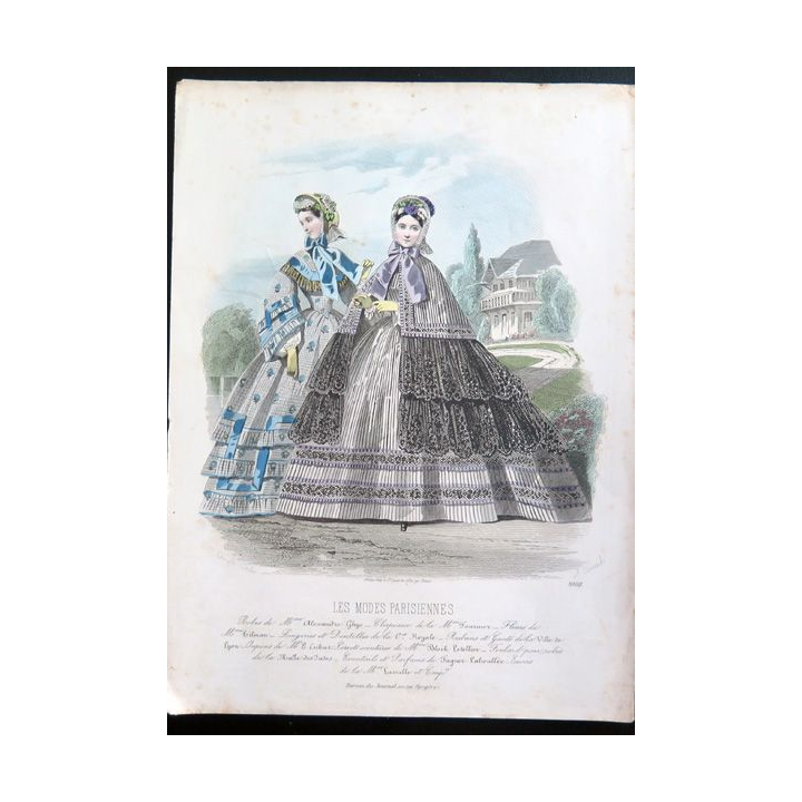 Gravure Les modes parisiennes 28,2 x 20,7 cm