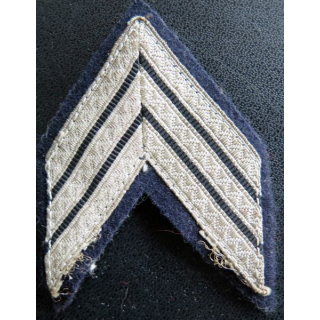 Galon de Sergent Chef PDL argenté sur tissu bleu noir