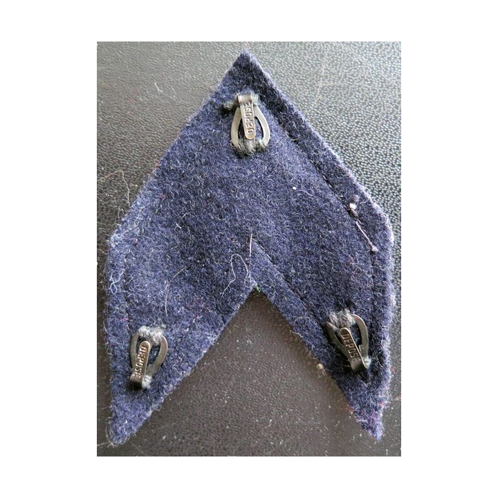 Galon de Sergent Chef PDL argenté sur tissu bleu noir