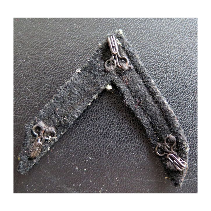Galon de Sergent PDL duré sur tissu bleu noir avec crochets