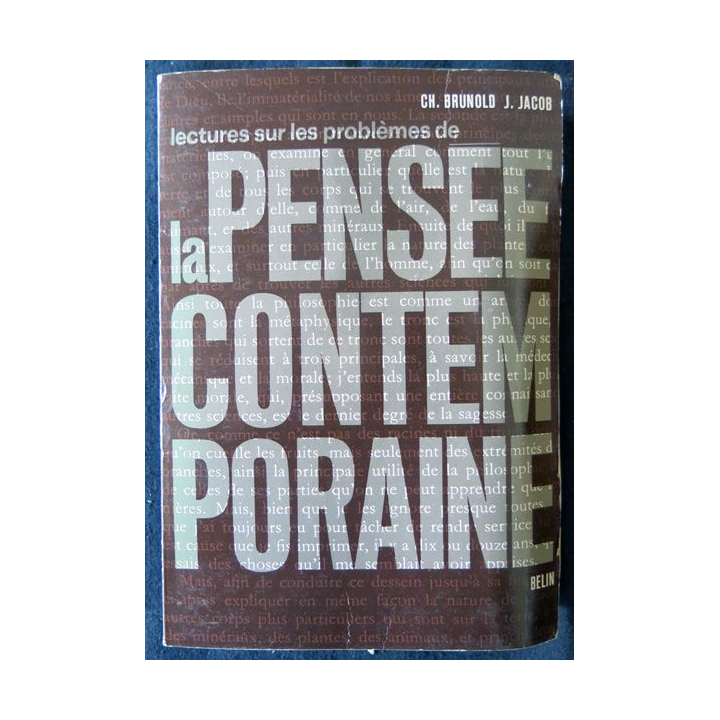 Lecture sur les problèmes de la pensée contemporaine de CH. Brunold Librairie classique Eugène Belin