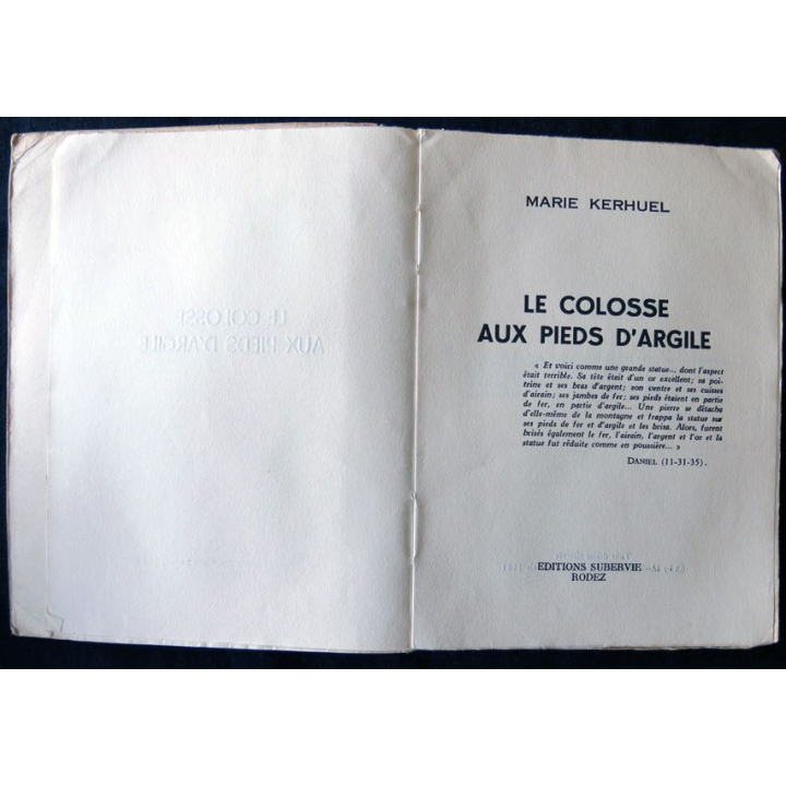 Le colosse aux pieds d'argile de Marie Kerhuel aux Editions Subervie