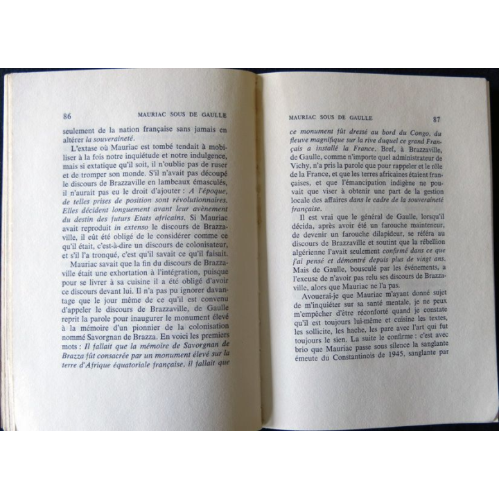 Mauriac sous De Gaulle de Jacques Laurent aux Editions La Table Ronde