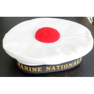 Bachi de marin avec coiffe blanche et pompon taille 57 matriculé comme neuf