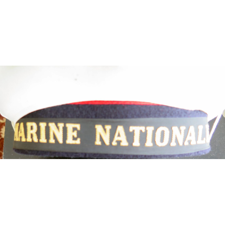 Bachi de marin avec coiffe blanche et pompon taille 57 matriculé comme neuf