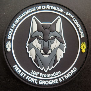 TISSU : insigne tissu de l'école de la Gendarmerie 6° Cie 104° promotion Châteaulin