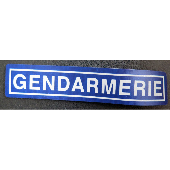 Bande patronymique gendarmerie sur fond bleu