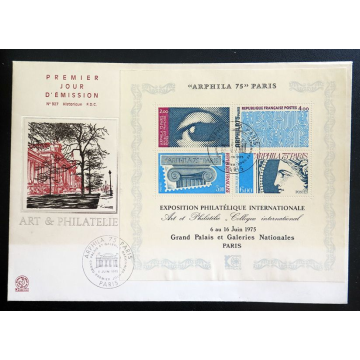 Enveloppe 1° Jour 6 juin 1975 "Arphila 75" Paris N° 927