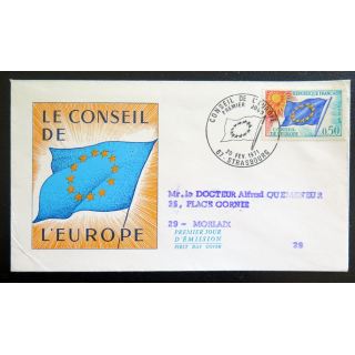 Enveloppe 1° Jour 20 février 1971 à Strasbourg du Conseil de l'Europe
