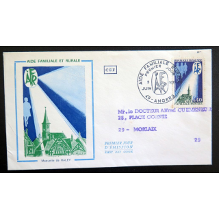 Enveloppe 1° Jour 5 juin 1971 Angers Aide familiale et rurale