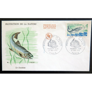 Enveloppe 1° Jour 27 Mai 1972 Protection de la Nature le Saumon