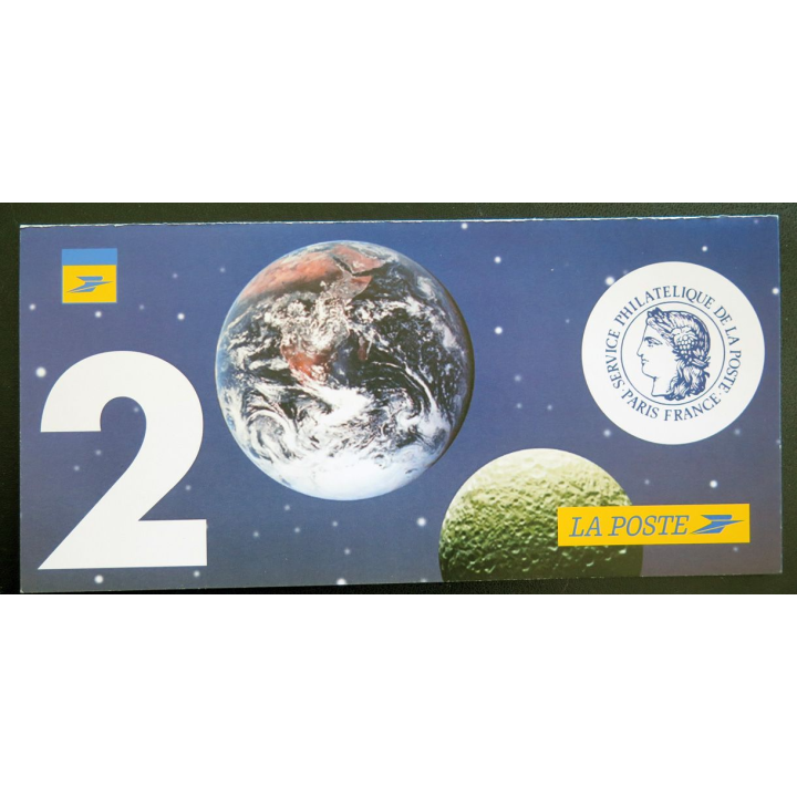 Carte de la nouvelle année de l'An 2000 avec timbre à l'intérieur