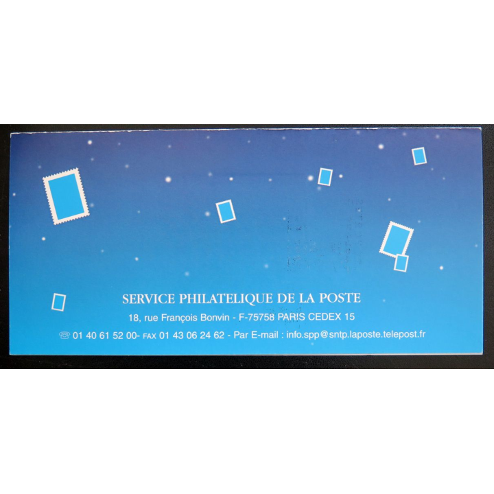 Carte de la nouvelle année de l'An 2000 avec timbre à l'intérieur