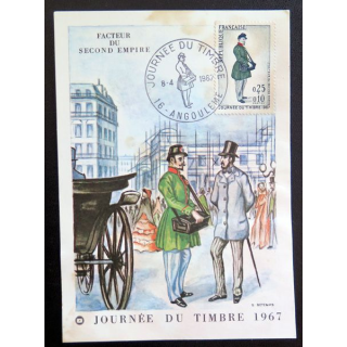 Carte 1° Jour 8 Avril 1967 Angoulème pour la journée du timbre