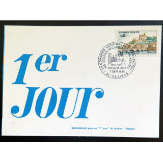 Carte 1° Jour 7 septembre 1968 Béziers Congrès national de la fédération