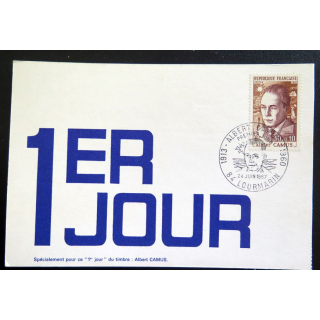 Carte 1° Jour du timbre 24 Juin 1967 Lourmarin sur Albert Camus