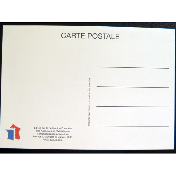 Carte 1° Jour de la fête du timbre 25 février 2006 Lorient sur Spirou