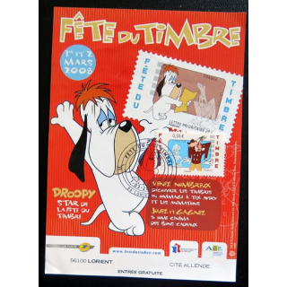 Carte 1° Jour de la fête du timbre 1°  et 2 mars 2008 à Lorient timbre Le loup