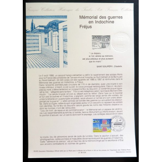 Document philatélique officiel la poste Mémorial des guerres en indochine Fréjus