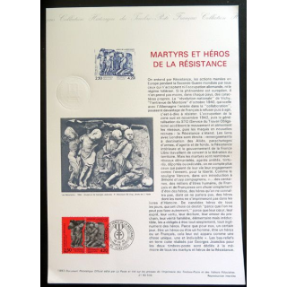 Document philatélique officiel la poste Martyrs et Héros de la Résistance