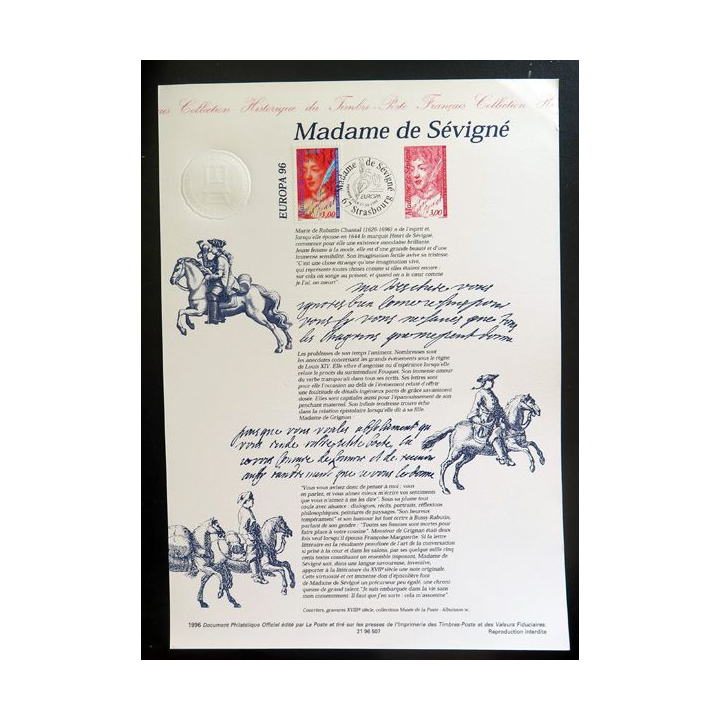 Document philatélique officiel la poste Madame de Sévigné