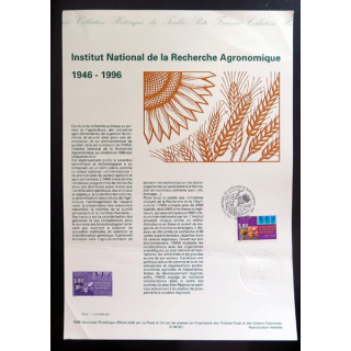 Document philatélique officiel la poste Institut National de la Recherche Agronomique 1946-1996