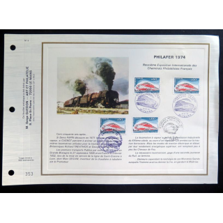 Document Art et philatélie Le Mans : Philafer 1974 31 août 1974 Tours