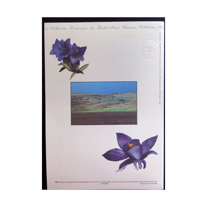 Document philatélique officiel la poste Parcs Nationaux 20 avril 1996