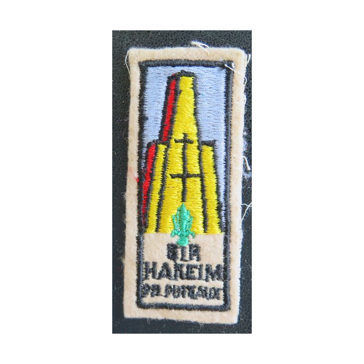 PMT : insigne tissu brodé de la préparation militaire Terre de Bir Hakeim Puteaux