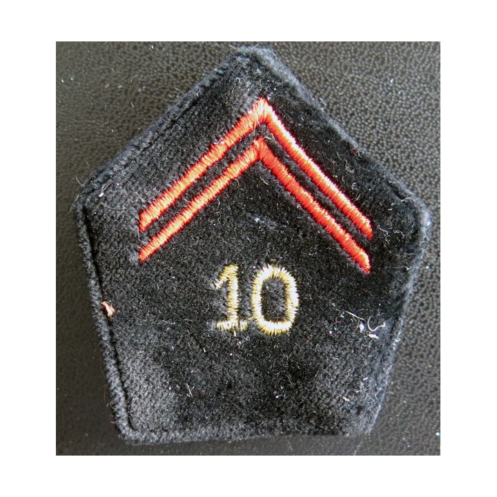 10° RG : paire de soutache (insigne de col) du 10° Régiment du génie