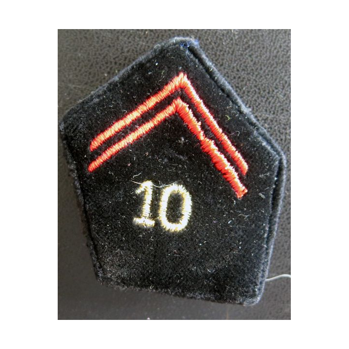10° RG : paire de soutache (insigne de col) du 10° Régiment du génie
