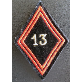 LOSANGE DE BRAS MODÈLE 45 : 13° RG régiment du génie cadre sur crochets
