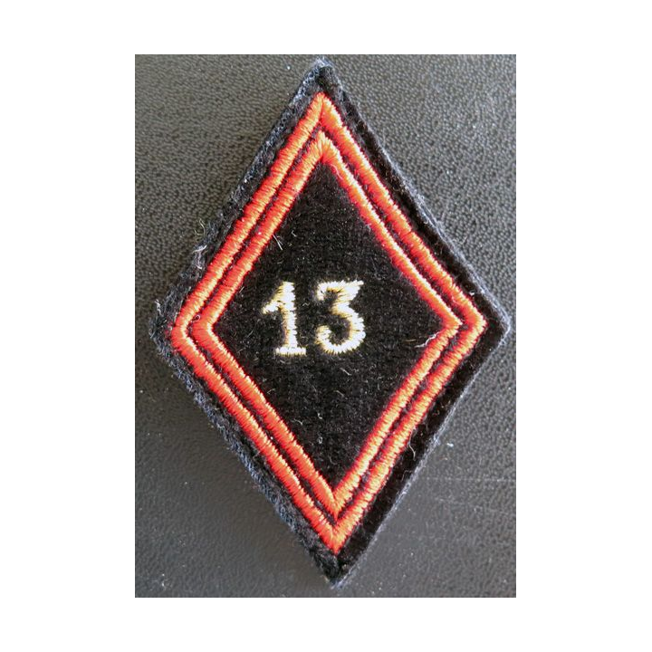 LOSANGE DE BRAS MODÈLE 45 : 13° RG régiment du génie cadre sur crochets