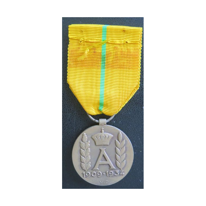 BELGIQUE : médaille des vétérans d'Albert 1° 1909-1934 en bronze